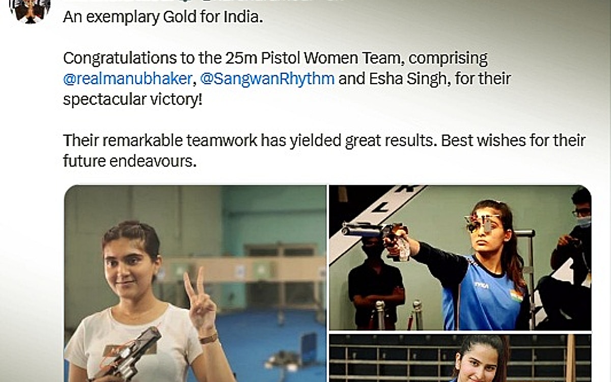 PM Modi Congratulates Women’s Shooting Team For Winning Gold In Asian Games