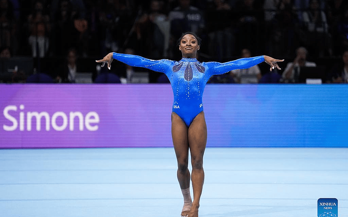 Biles wins historic gold to record sixth world all-around title