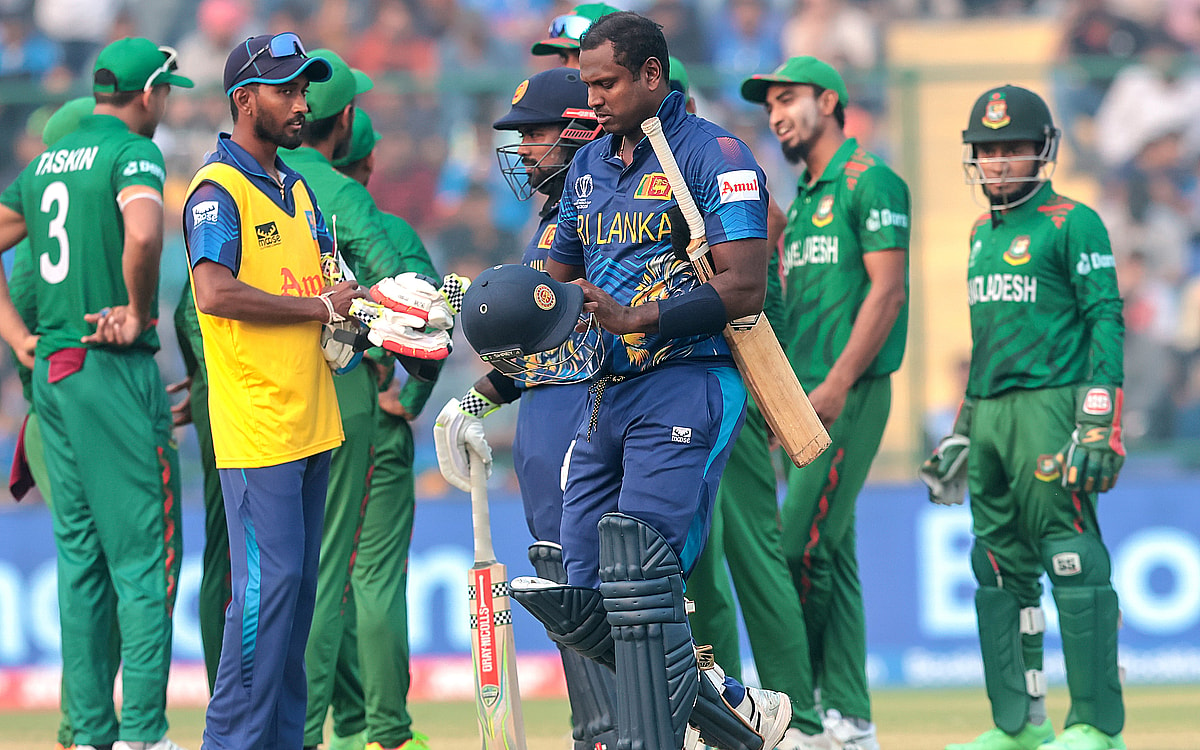 Men's ODI WC: Angelo Mathews becomes first cricketer to be dismissed 'timed out'