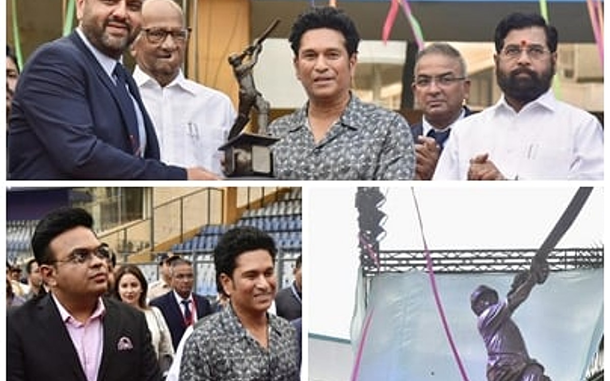 Tendulkar’s statue in 'lofted drive' pose unveiled at Wankhede Stadium