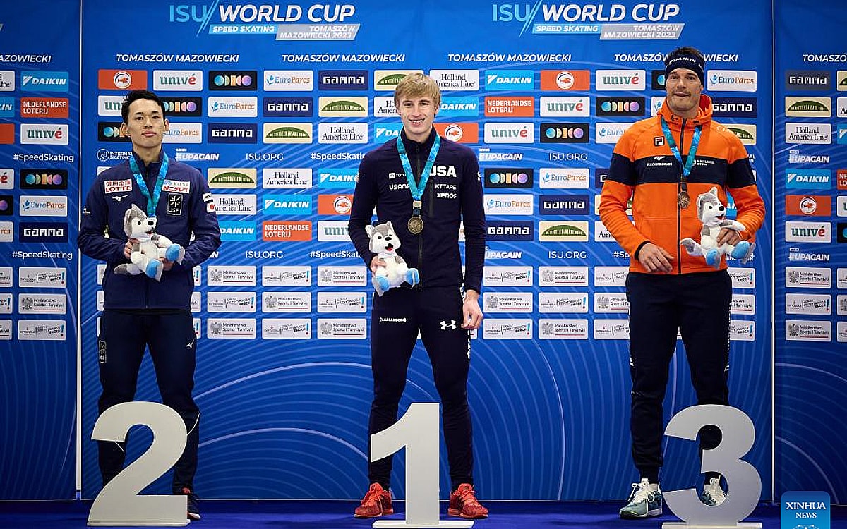 American Stolz wins men's 1,000m at ISU Speed Skating World Cup