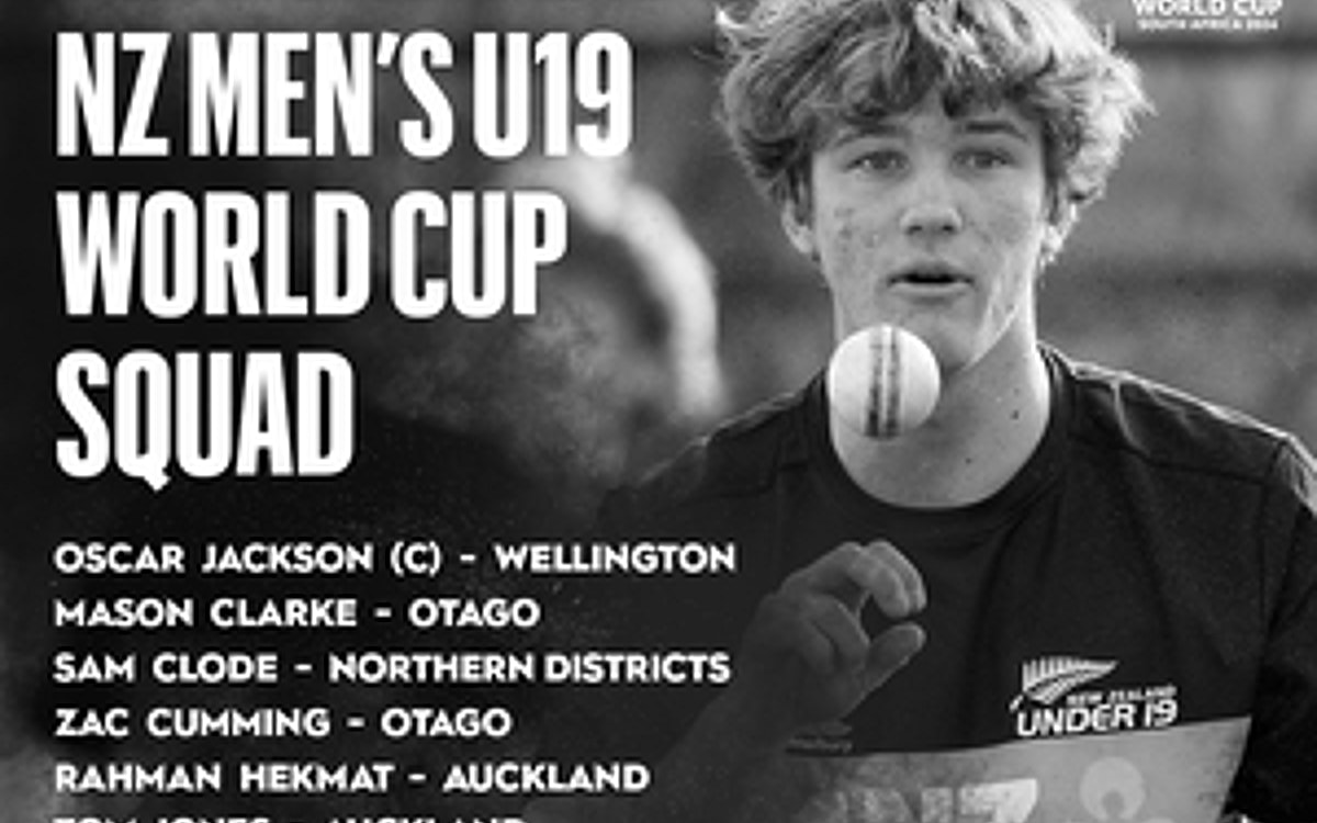 New Zealand Announce 15-man Squad For U19 Cricket World Cup