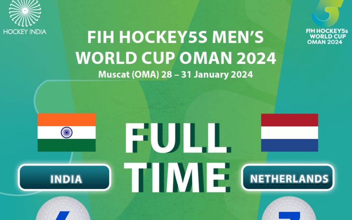 Hockey5s Men s WC: India Lose 4-7 To Netherlands In Quarters