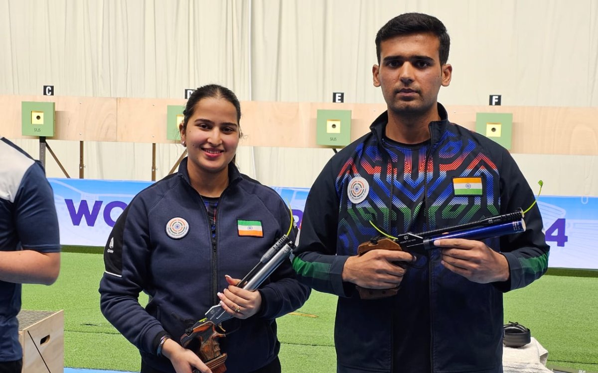 ISSF World Cup 2024: Rhythm, Ujjwal Win Mixed Team Pistol Gold