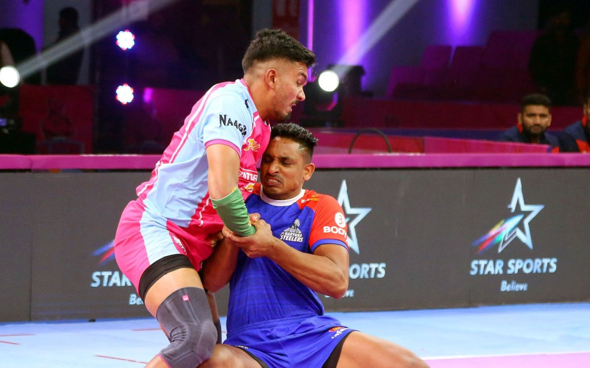 PKL: Jaipur Pink Panthers Beat Haryana Steelers 37-27, Extend Unbeaten Streak To 10 Matches