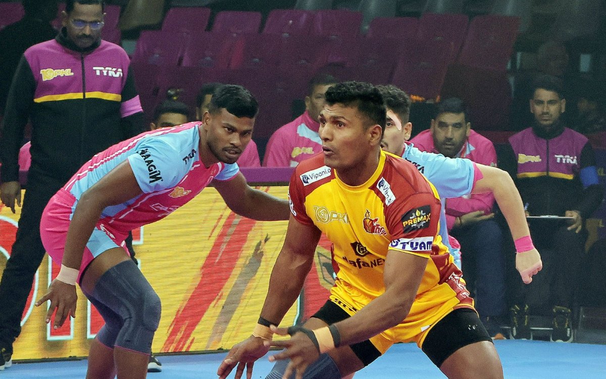 PKL: Jaipur Pink Panthers Beat Telugu Titans And Extend Unbeaten Run To 7 Games