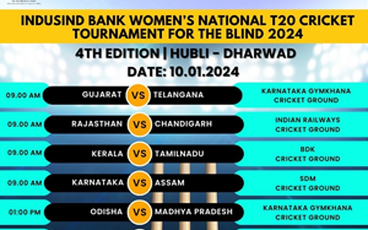 Women s National T20 Cricket Tournament For Blind 2024 To Begin From January 8