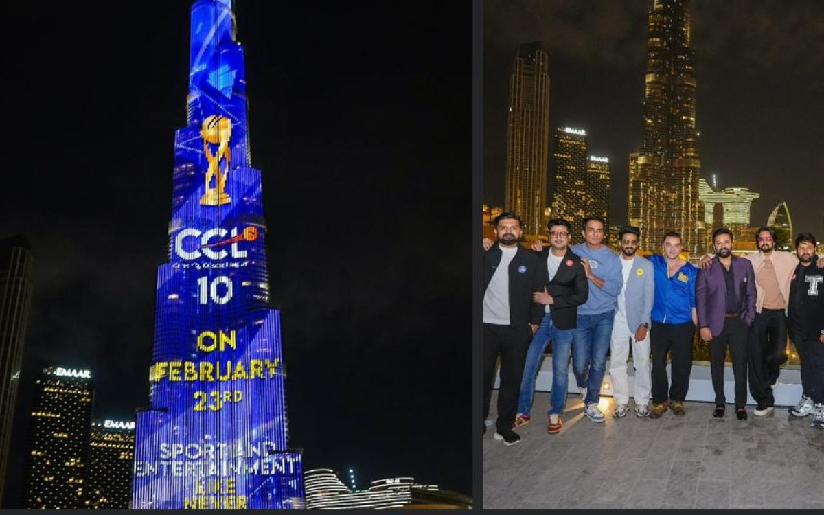 'Unforgettable': Kichcha Sudeep, Sonu Sood on CCL's promo launch on Burj Khalifa