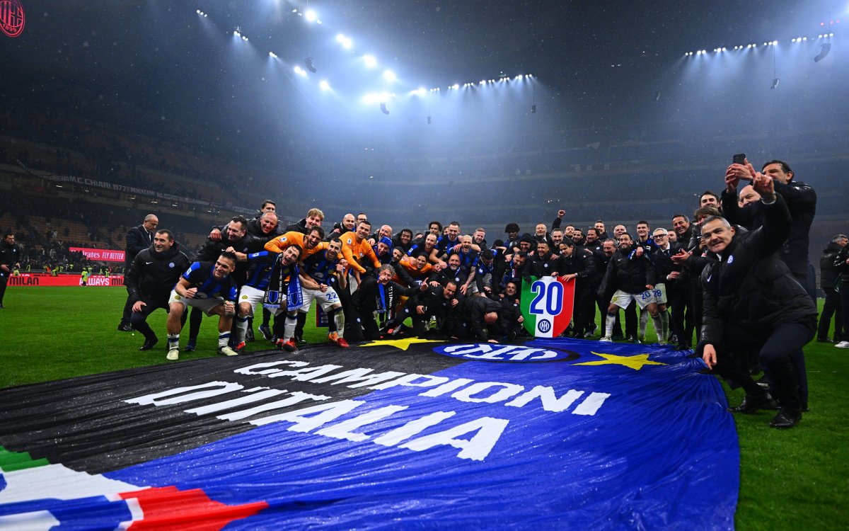 Inter celebrate 20th Serie A title in Milan Derby