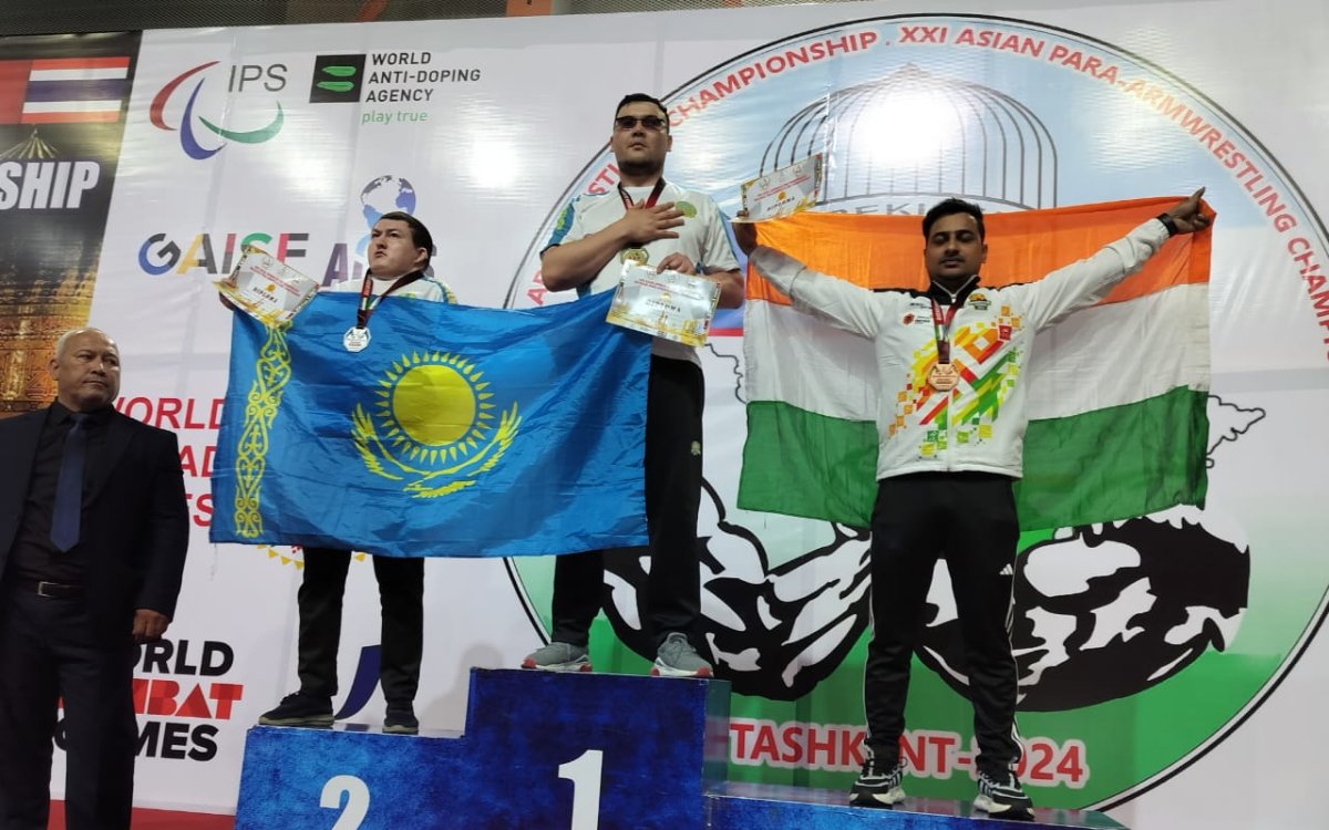 Shrimant Jha wins gold as Indian armwrestlers shine at Asian Championship 2024