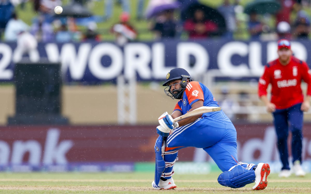 T20 World Cup: Heavy rain stops play as Rohit’s unbeaten 37 carries India to 65/2 against England