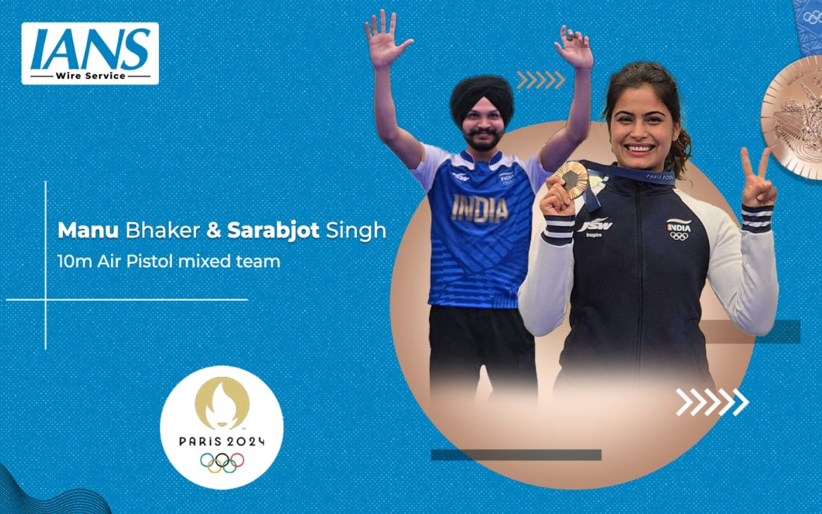 Paris Olympics: Manu Bhaker and Sarabjot Singh clinch bronze in 10m Air Pistol Mixed Team event (Ld)