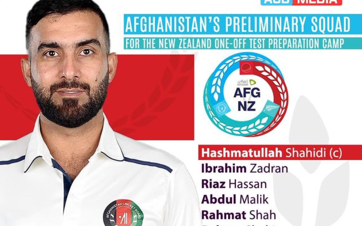 Afghanistan pick 20-member preliminary squad for one-off Test against New Zealand