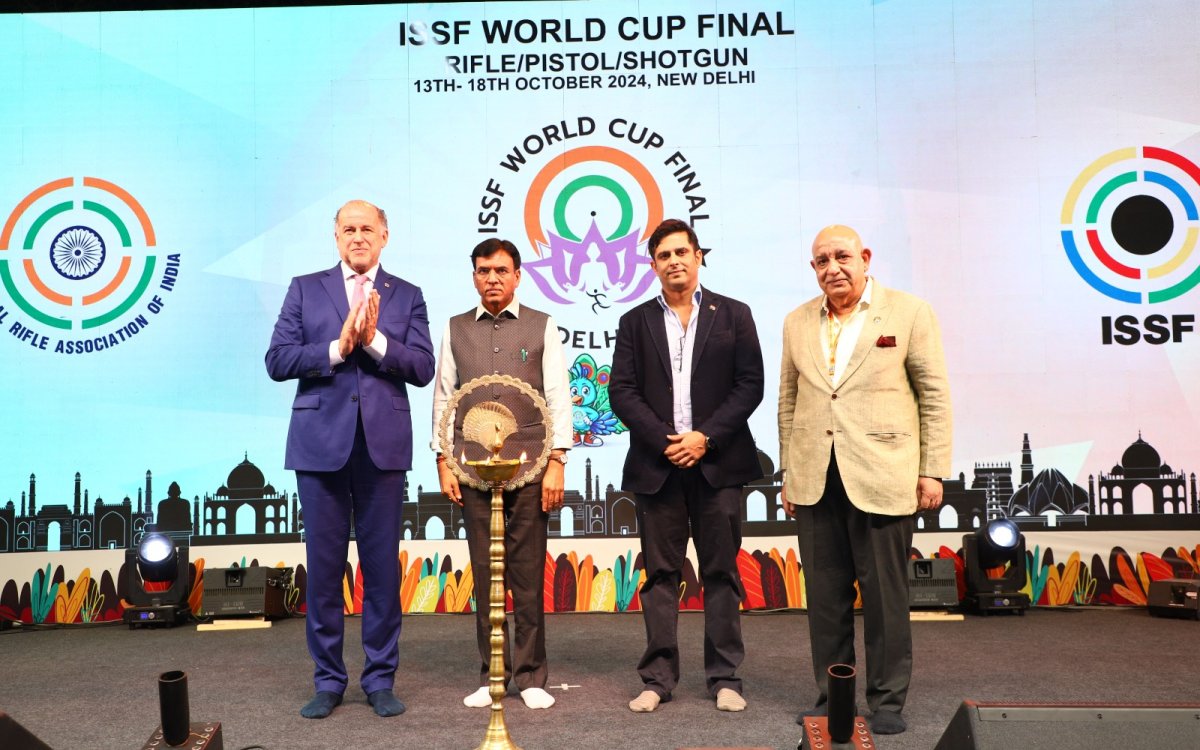 ISSF World Cup Final: Mega shooting event inaugurated amidst soiree, sand art, laser show