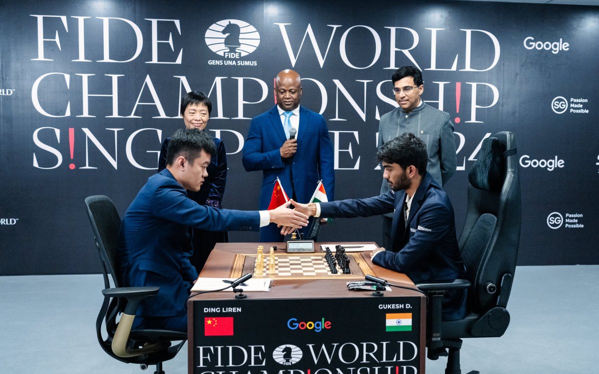 World Chess Championship: Gukesh holds Ding Liren with black pieces in Game 4 (Ld)