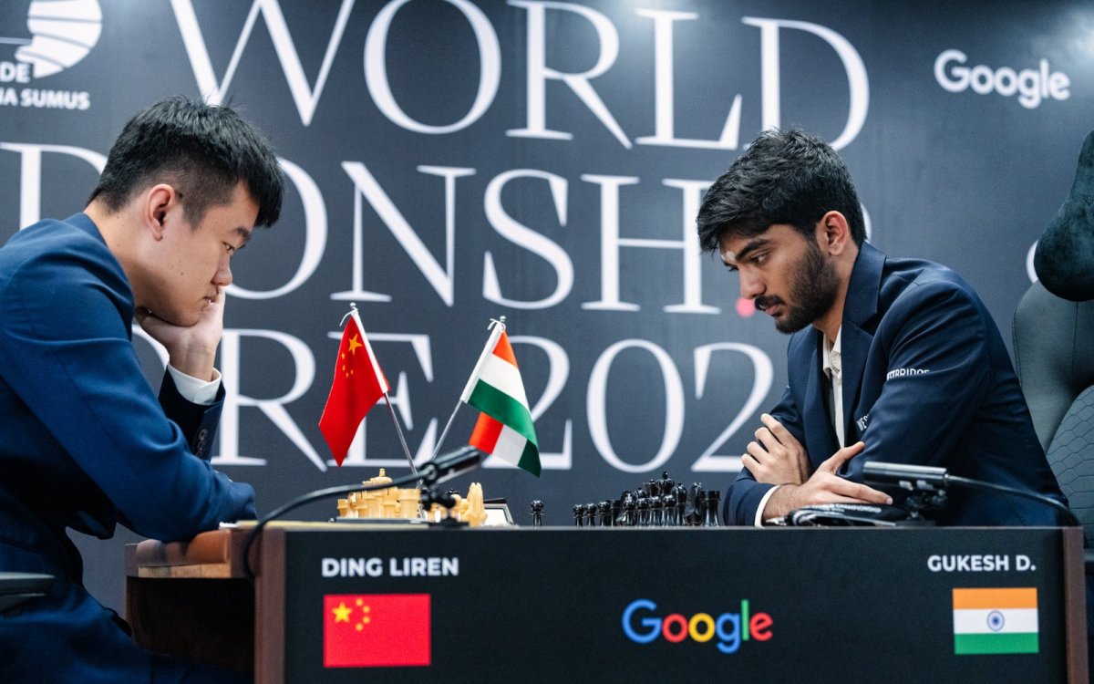 World Chess Championship: Gukesh holds Ding with black pieces in tame Game 4