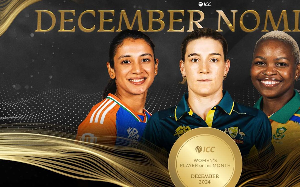 Mandhana, Sutherland, Mlaba nominated for Women's Player of December