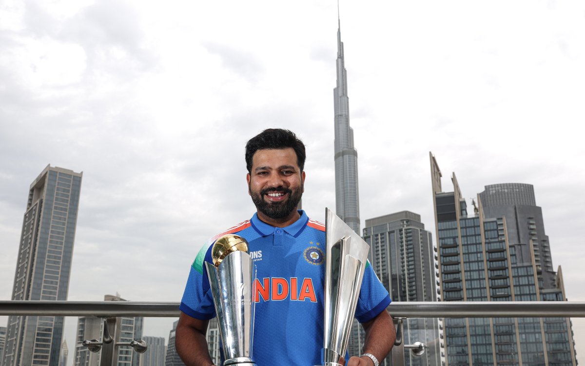 Rohit Sharma Poses With His Two ICC Silverware In Dubai After Champions Trophy Triumph